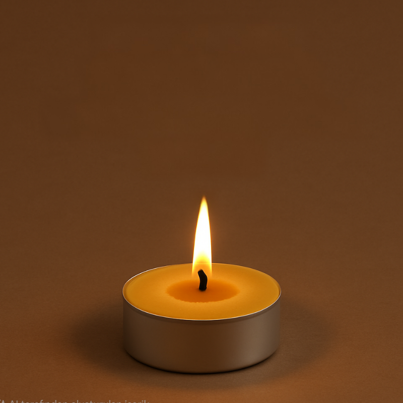 Balmumu Tealight Mum, 12 Saat Yanış Süresi (5 adet)