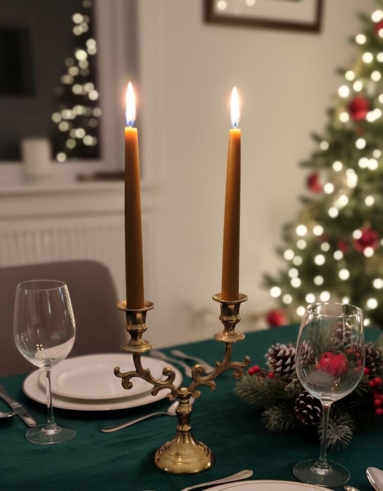 Mini Şamdan Balmumu Mum (12 adet)