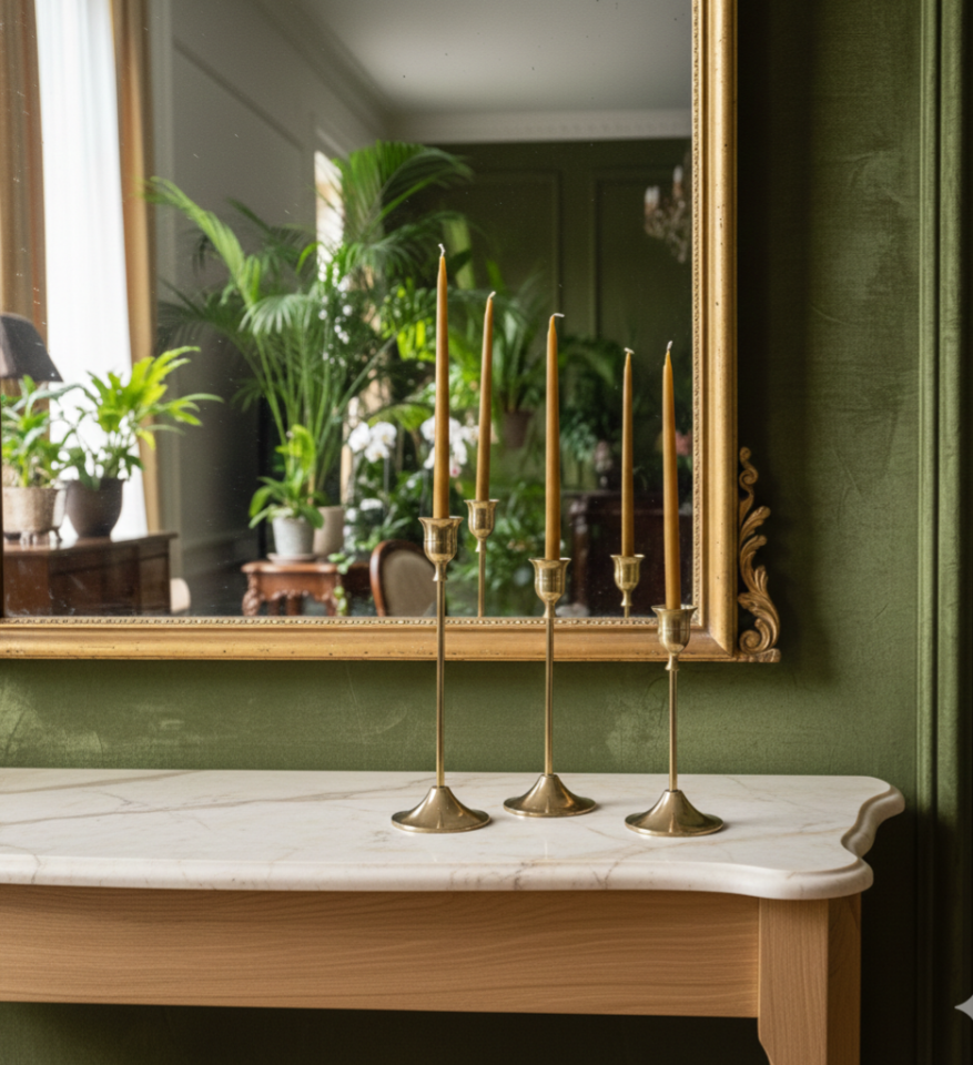 Pirinç Şamdan Mumluk Seti