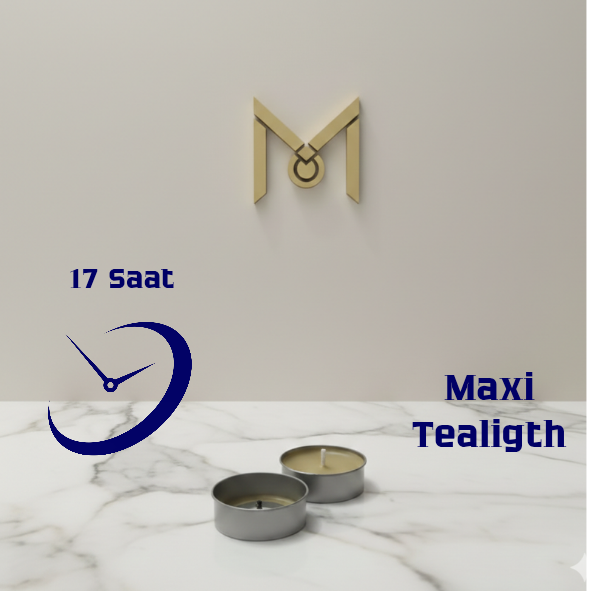 Maxi Tealight Balmumu  Mum, 14-17 Saat Yanış Süresi 10 Adet